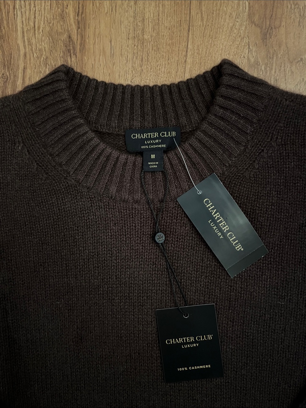NWT Charter Club 100% Cashmere Relaxed Crewneck Sweater - Picture 4 of 7